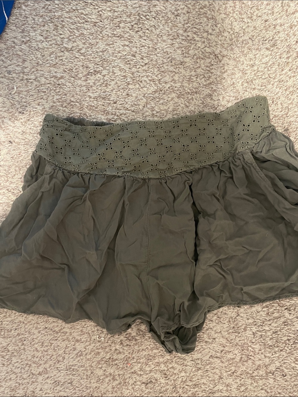 American Eagle Outfitters Olive Green Eyelet shorts medium